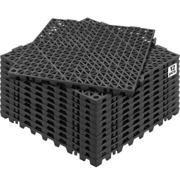 Sujungiamas PVC drenažo kilimėlis 30,5x30,5 cm, 12 vnt.