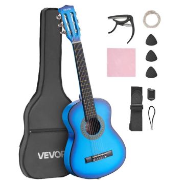 Klasikinė liepos gitara 780 mm su priedais, mėlyna