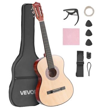 Klasikinė medinė gitara 960 mm su priedais ir dėklu