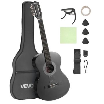 Klasikinė medinė gitara 960 mm su priedais juoda