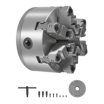 6 colių (160 mm) 6 kumštelių tekinimo staklių savaime centruojantis griebtuvas, HT300 medžiaga, metalo ir medienos apdirbimui
