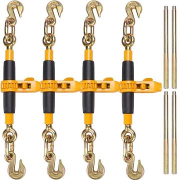 Цепные стяжные устройства для бортовых прицепов, 3/8"-1/2", G80, 5000 кг, 4 шт.