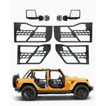 Jeep vamzdinės durys, 4 durų, medžioklės stilius, su galinio vaizdo veidrodėliais, tinka 2007–2018 m. wrangler JK