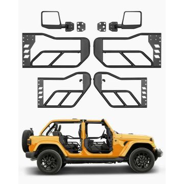 „Jeep“ vamzdinės durys 4 durų su DOT veidrodėliais, WR JL 2018–2024 ir gladiator JT 2020–2024