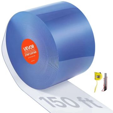 Skaidrios PVC durų juostos, 45,7 m x 20 cm, užuolaidos garažams ir sandėliams