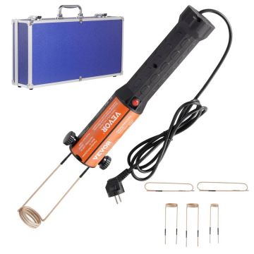 Nešiojamas magnetinis indukcinis šildytuvas 1000W su LED ir 10 ritelių komplektu