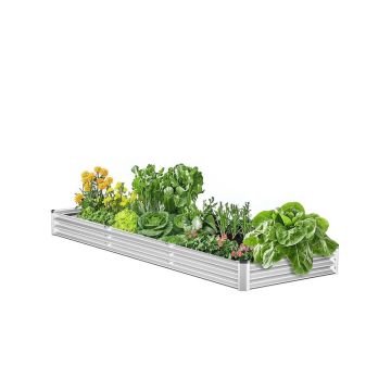 Metalinė cinkuota pakelta lysvė, 12 x 4 pėdos, lauko sodinimo dėžė
