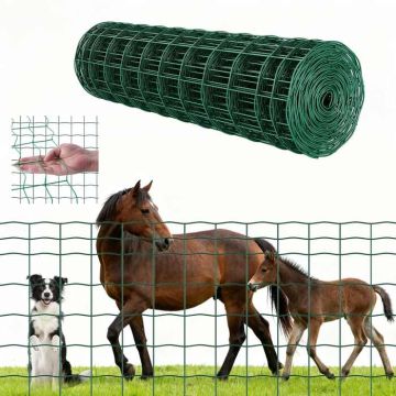 Ūkio tvora, 1x20 m, 2,1 mm cinkuota plieninė viela, žalia, gyvūnų aptvarams