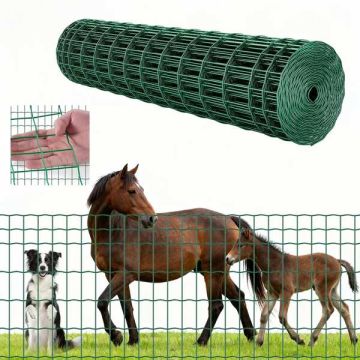 Cinkuota plieninė viela ūkiui, 1,2x25 m, 2,1 mm, žalia tvora gyvuliams