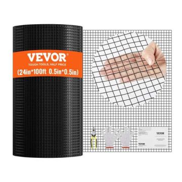 Metalinis cinkuotas vielos tinklo ritinėlis, 24'' x 100', vinilo danga, vištų ir gyvūnų tvoroms