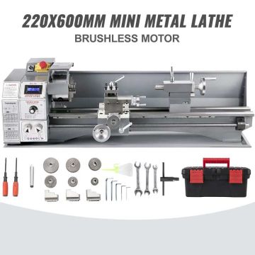 Mini metalo tekinimo staklės 750 W kintamo greičio 50–3000 aps./min