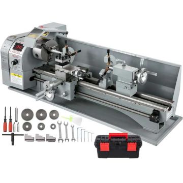 1100 W metalinės tekinimo staklės 220x750 mm, kintamo greičio, MT5 velenas