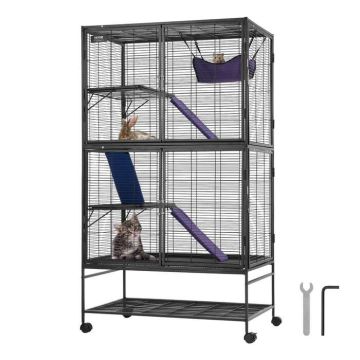 Metalinis 164 cm narvas mažiems gyvūnams, 4 pakopų, su padėklu ir 3 rampomis