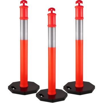 Eismo ribojimo stulpai, 44 cm oranžiniai PE, 3 vnt. komplektas