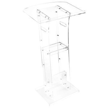 Nešiojamas podiumo stovas su akriline tribūna, lentyna ir skaitymo paviršiumi, 1100 mm