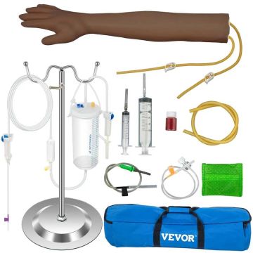 Intraveninės praktikos rankos rinkinys iš PVC, tamsios odos, švietimo tikslams