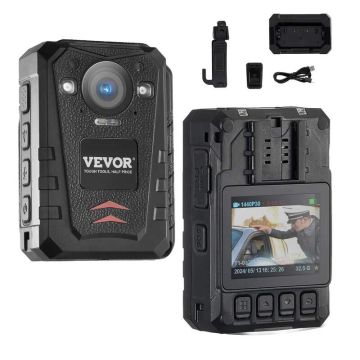 Policijos kūno kamera 1440P HD, 64 GB, naktinio matymo, GPS, 2" LCD, vandeniui atspari