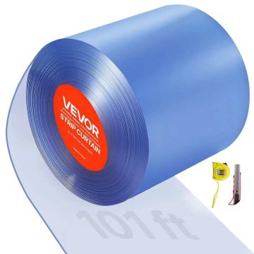 Skaidrios PVC juostos užuolaidos 30,8 m x 30,5 cm plastikinės durų juostelės