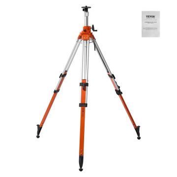 Lazerinio nivelyro geodezinis trikojis, 5/8"-11 sriegis, 45-114 cm aukštis, su gulsčiuku ir neslystančiomis kojelėmis