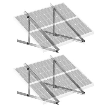 Saulės baterijų aliuminio laikikliai, reguliuojami 0–90°, 45 colių, 100–400 W, 2 komplektai