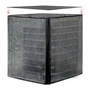 Dvisluoksnis juodas poliesterio oro kondicionieriaus dangtis 914x914x1010 mm