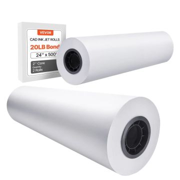 Plataus formato CAD brėžinių popierius, 61 cm x 152,4 m, 2 ritinėliai