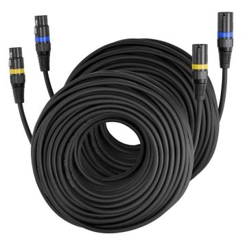 XLR kabelis 30,48 m, 2 vnt., ekranuoti, paauksuoti kištukai