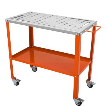 Plieninis suvirinimo stalas 91,4x45,7 cm su ratukais, 2 aukštų, 544 kg keliamoji galia