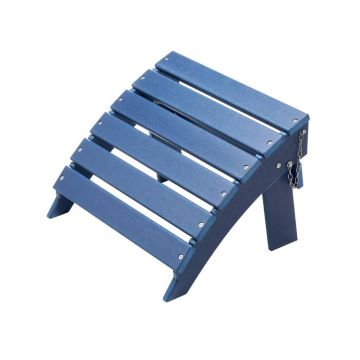 Складной пуф Adirondack, пластик HDPE, синий, 15,7 x 18,9 x 13 дюймов, для использования на открытом воздухе.