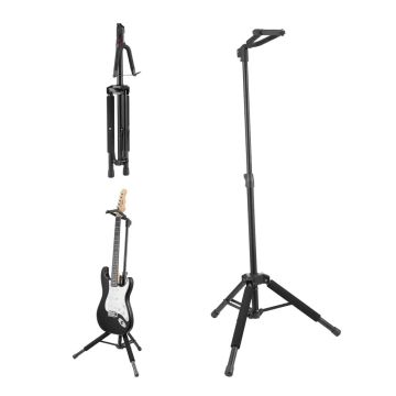 Trikojis gitaros stovas, sulankstomas, reguliuojamas aukštis 90–120 cm