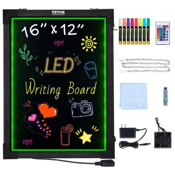 LED rašymo lenta su apšvietimu, 40x30 cm, trinama