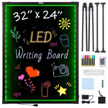 LED rašymo lenta su apšvietimu, 81x61 cm, trinama