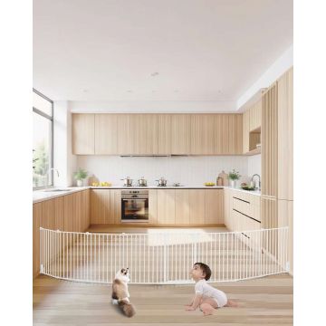 Vaikiški ir šunų sulankstomi varteliai, balti, 192x28 colių, 8 panelių