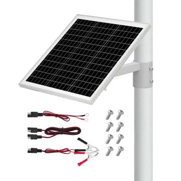 20 W 12 V saulės baterijų įkroviklis su valdikliu ir laikikliu, IP65