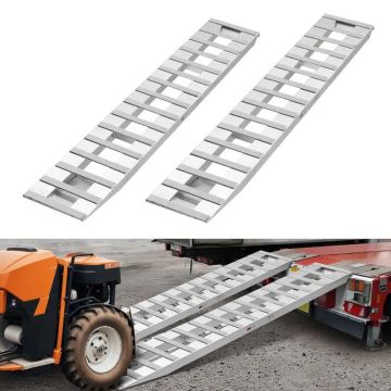 Pakrovimo rampos 2 vnt., aliuminės, 2400x380 mm, 2721 kg, vežimėliams ir traktoriams