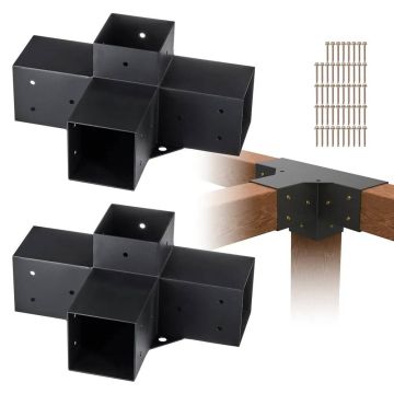 Комплект кронштейнов для перголы 10,2x10,2 см, 2 шт., 4-сторонние деревянные угловые соединители.