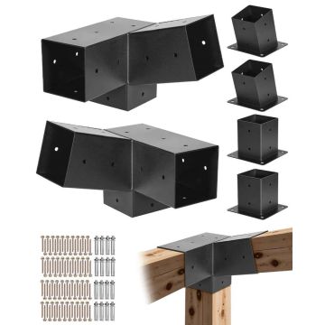 Pergolės rinkinys 92x92 mm mediniams stulpams, 2 pagrindai ir 2 laikikliai