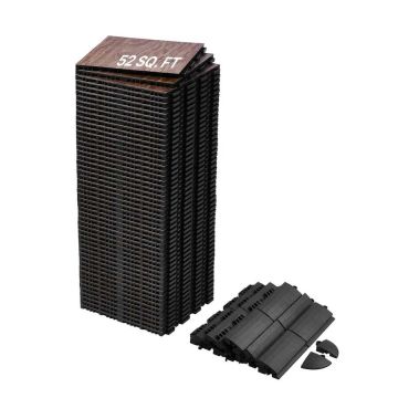 Nešiojamos šokių grindų plytelės, 52 vnt., 12,4x12,4 col., ąžuolo raštas