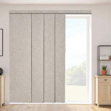 Panelinės vertikalios žaliuzės, rudos, 116–218 cm pločio, iki 243 cm aukščio