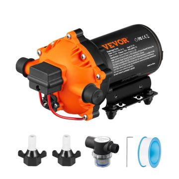Vandens diafragminis 12 V siurblys, 5,5 GPM, 70 PSI, 1/2” MNPT, su slėgio jungikliu