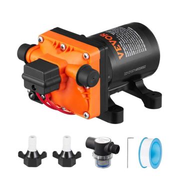 Diafragminis vandens siurblys 13,25 L, 55 PSI, su slėgio jungikliu, kemperiams ir laivams