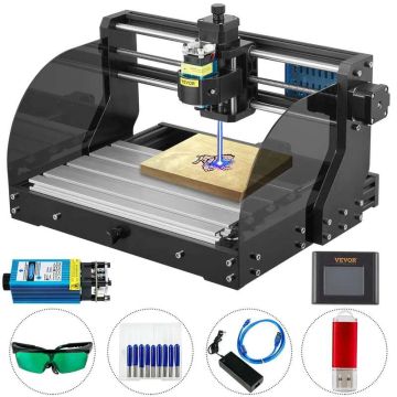 CNC 3018 pro 3 ašių CNC frezavimo ir lazerinis graviratorius, 300×180×45 mm, 500 mw, GRBL