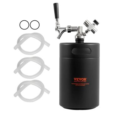Alaus auginimo sistema 5 L statinė 304 nerūdijančio plieno su slėgio ekranu ir CO2 reguliatoriumi
