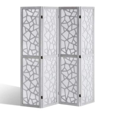 Medinė 4 panelių sulankstoma pertvara, 67 colių aukščio