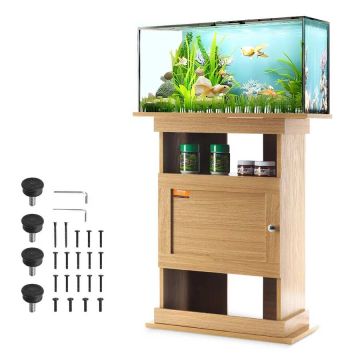 Akvariumo stovas 20 galonų, MDF, liepų spalvos, su spintele ir daiktadėže