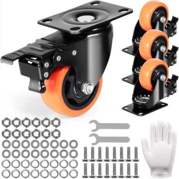 Pasukami PVC ratukai 7,6 cm su užraktu, 4 vnt., nepaliekantys žymių