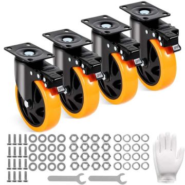Pasukami PVC ratukai su užraktu, 12,7 cm, 4 vnt. rinkinys