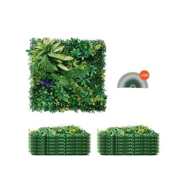 Панели из искусственной травы для стен 20x20 дюймов, 3D-эффект зелени, 12 шт., для создания живой изгороди на стене.