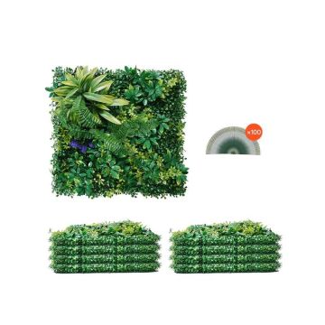 Панели из искусственной травы, 8 штук, 20x20 дюймов, 3D-эффект самшита, для оформления интерьера и экстерьера.