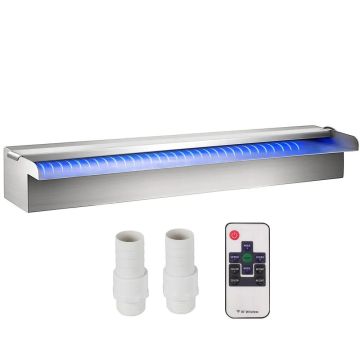 Krioklio baseino fontanas stačiakampis su LED, 60x11,5x8 cm